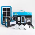 Portable Indoor Solar Lighting System with 3 Bulbs and charges phone
