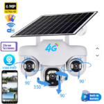 Solar 6MP Tri-Lens PTZ Security Camera (360° Outdoor Smart Camera)