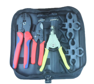 Solar MC4 Crimping Tool Kit of Wire Cutter, Stripper & Spanner Set for PV Cable Installation
