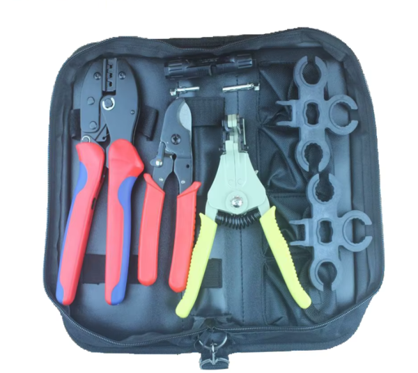 Solar MC4 Crimping Tool Kit of Wire Cutter, Stripper & Spanner Set for PV Cable Installation